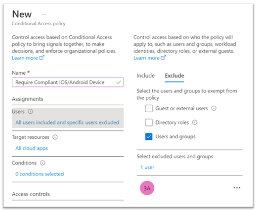 Create a Device-Compliant Conditional Access Policy within Intune.