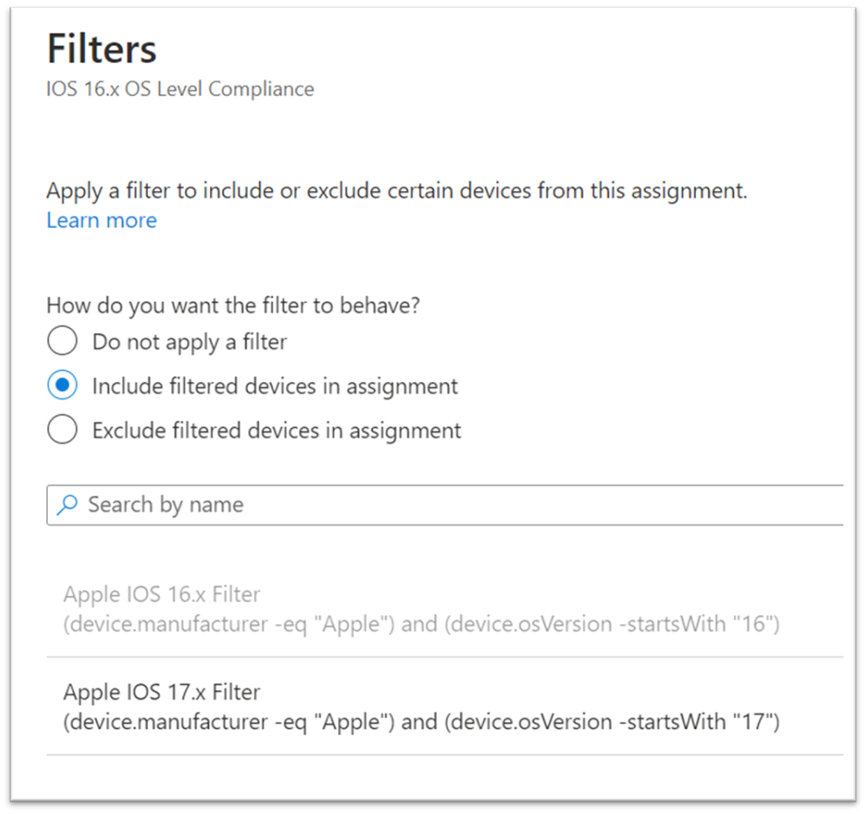 Create IOS/Android Version Specific Compliance Policy