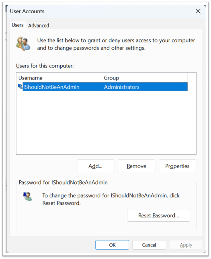 Creating a Windows Admin Account